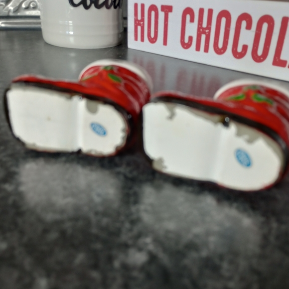 Lefton Japan Vintage 1950s Santa Boot Set of 2 Mistletoe Ceramic Hand Painted - Picture 7 of 8